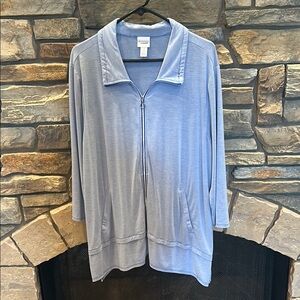 GUC Chico’s Blue & white stripe Zip-Up jacket - Size 16 (Chico’s size 3)